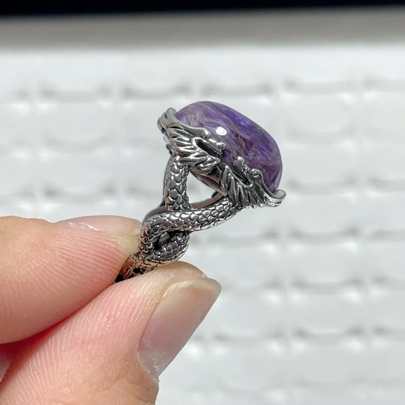 43 Pieces Charoite Different Styles Ring #5 - Image 3