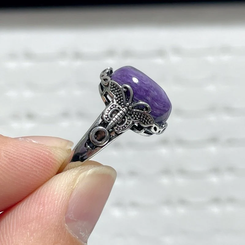 43 Pieces Charoite Different Styles Ring #5 - Image 4