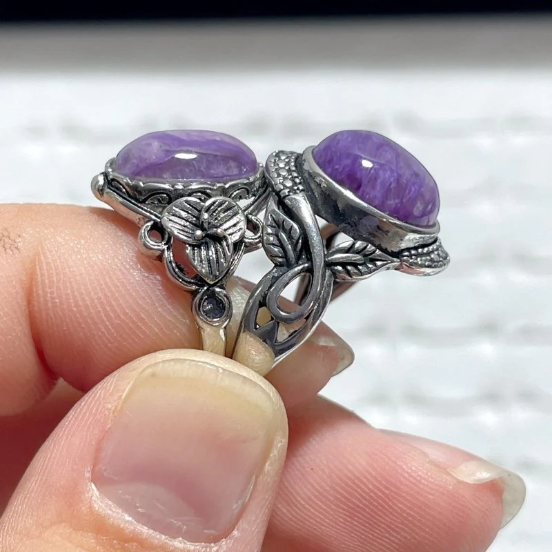 43 Pieces Charoite Different Styles Ring #5 - Image 7