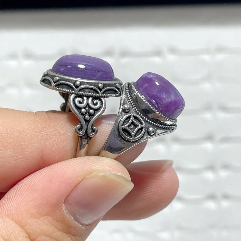 43 Pieces Charoite Different Styles Ring #5 - Image 8