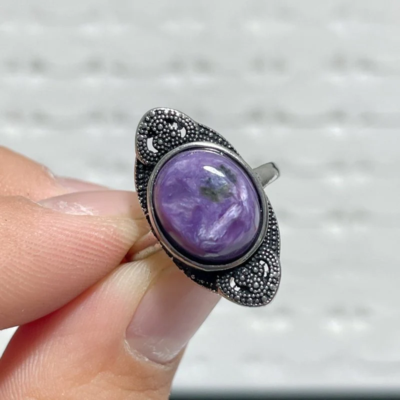 40 Pieces Charoite Different Styles Ring #6 - Image 6