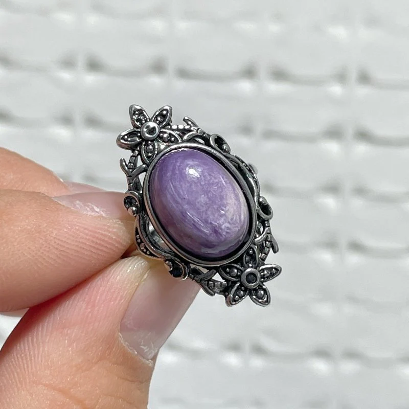 29 Pieces Charoite Different Styles Ring #7 - Image 3
