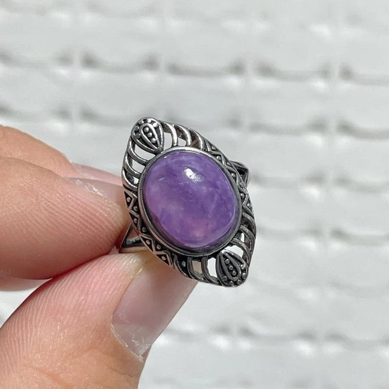 29 Pieces Charoite Different Styles Ring #7 - Image 5
