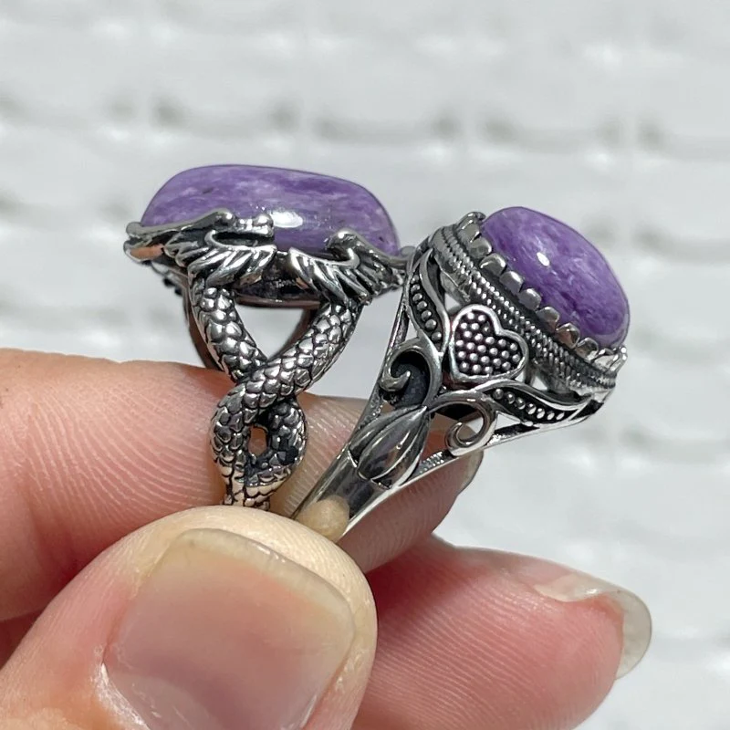 29 Pieces Charoite Different Styles Ring #7 - Image 6