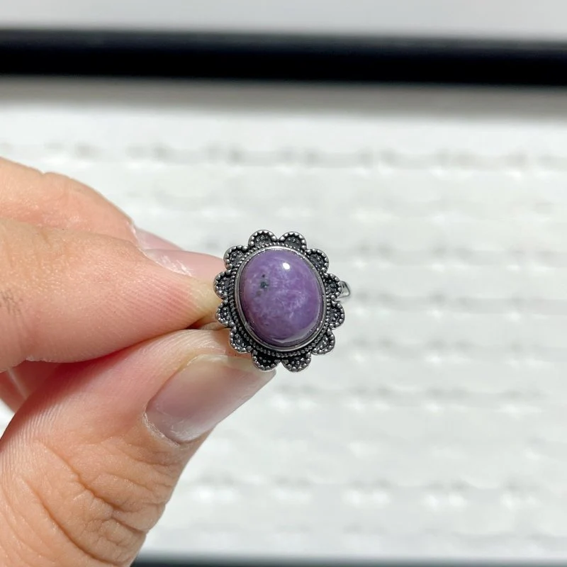 28 Pieces Charoite Different Styles Ring #8 - Image 4