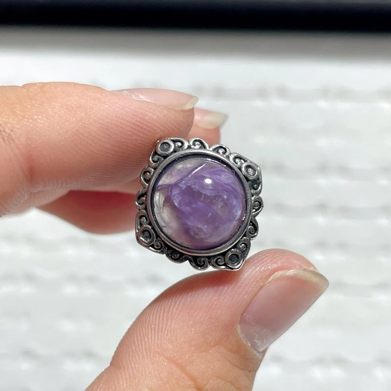 28 Pieces Charoite Different Styles Ring #8 - Image 6