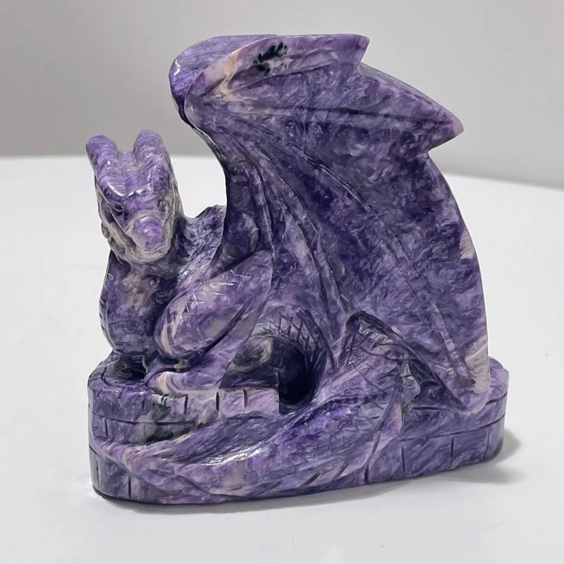 Charoite Flying Dragon Carving #1 - Image 3