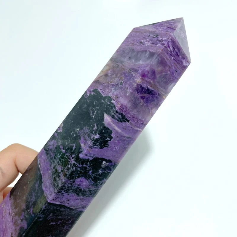 2 Pieces Charoite Four-sided Tower For Collection #A05 - Image 3