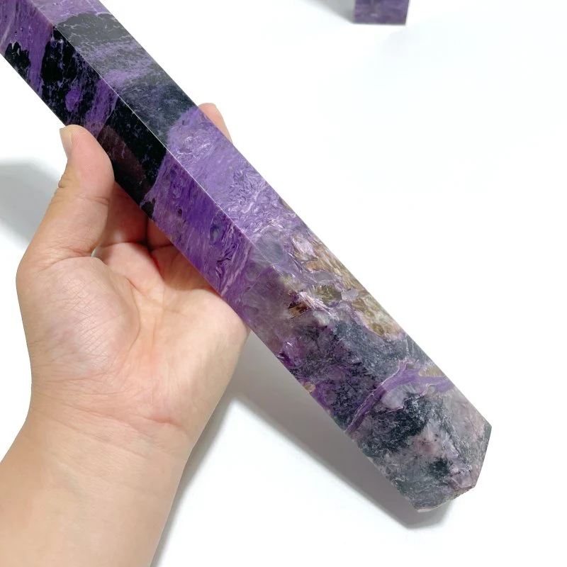 2 Pieces Charoite Four-sided Tower For Collection #A05 - Image 4