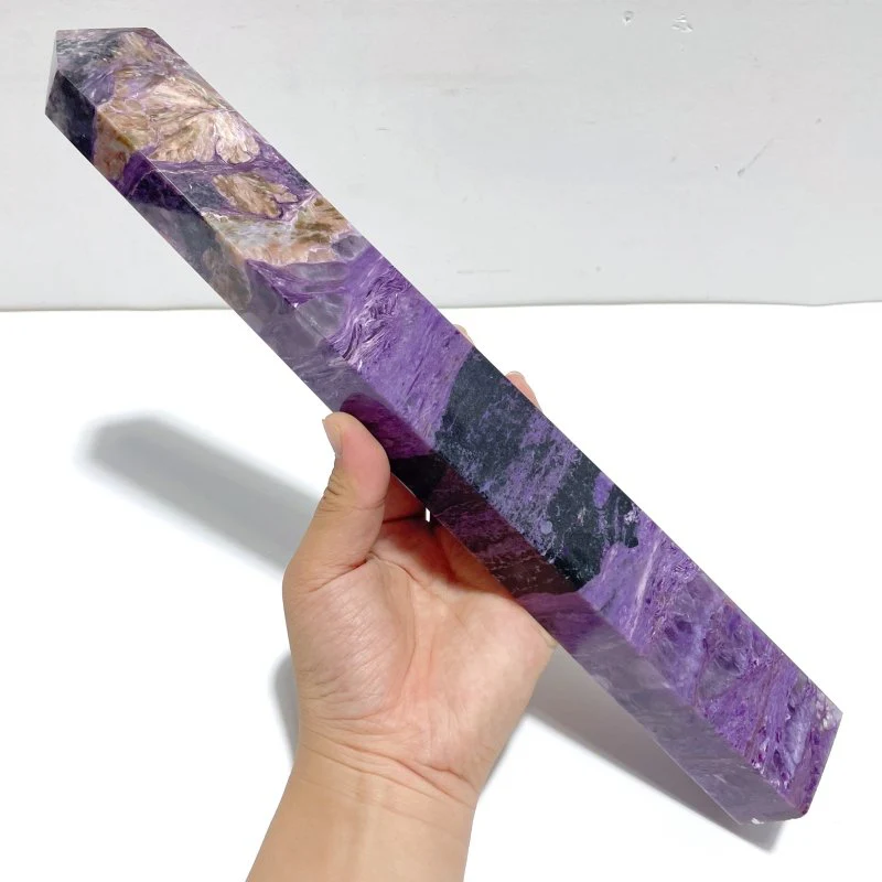 2 Pieces Charoite Four-sided Tower For Collection #A05 - Image 5
