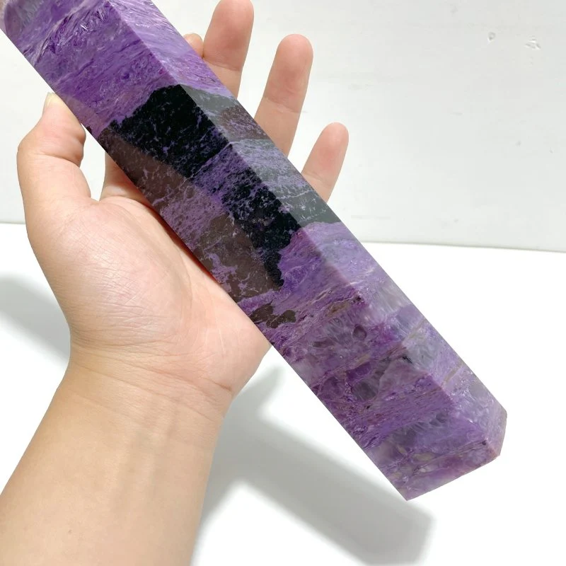2 Pieces Charoite Four-sided Tower For Collection #A05 - Image 7
