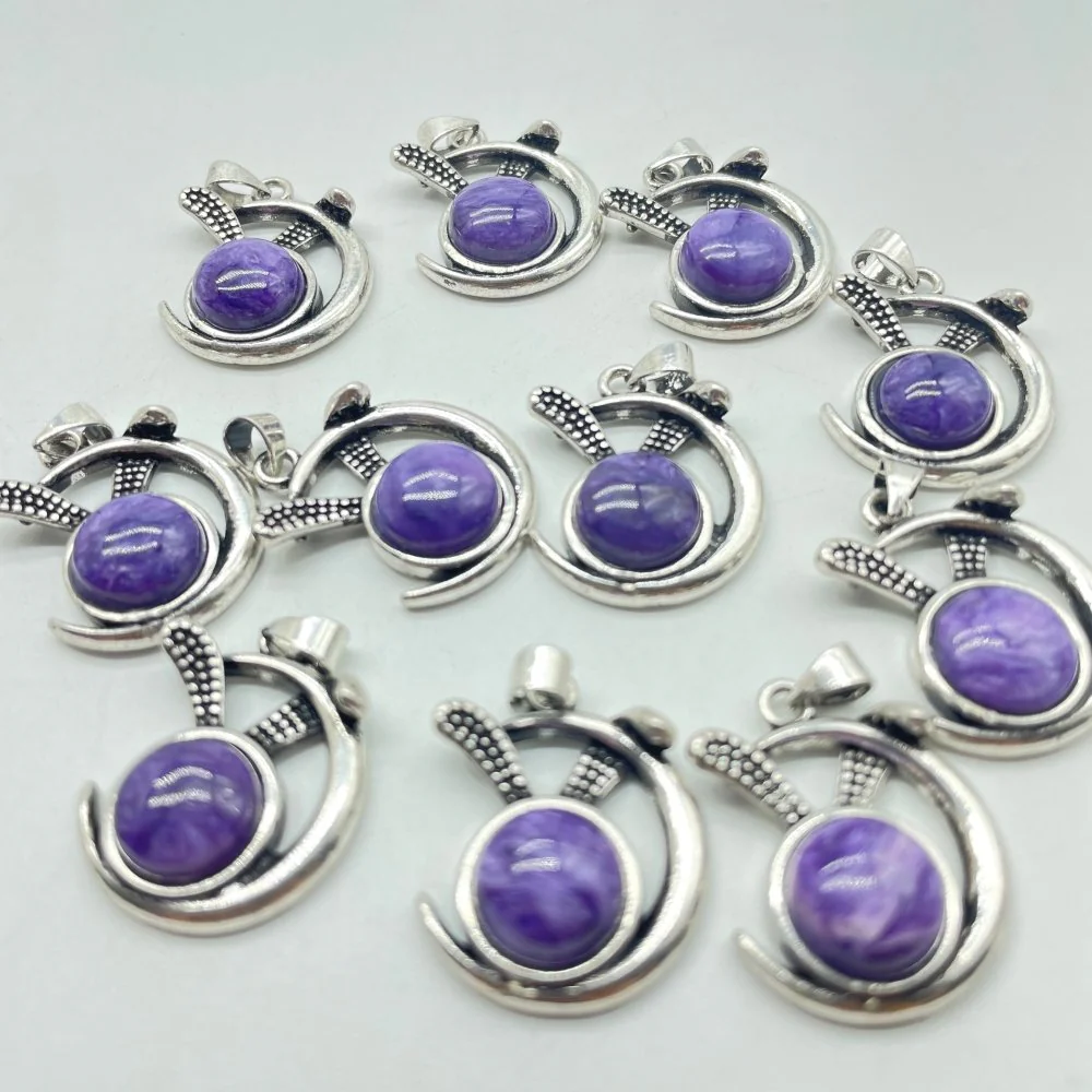 Charoite Bunny Ears Pendant Crystal Wholesale - Image 4