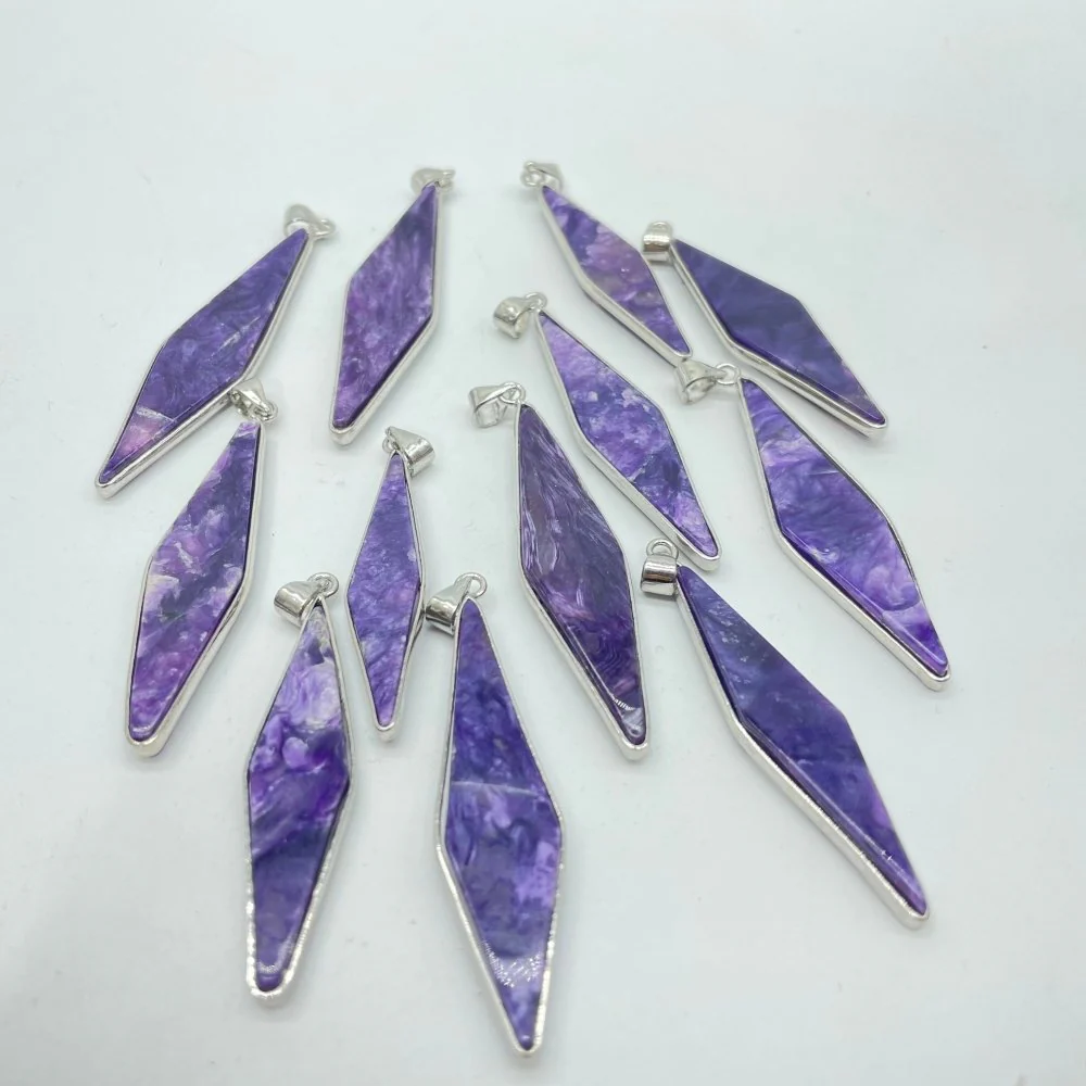 Charoite Rhombus Shape Pendant Wholesale - Image 3