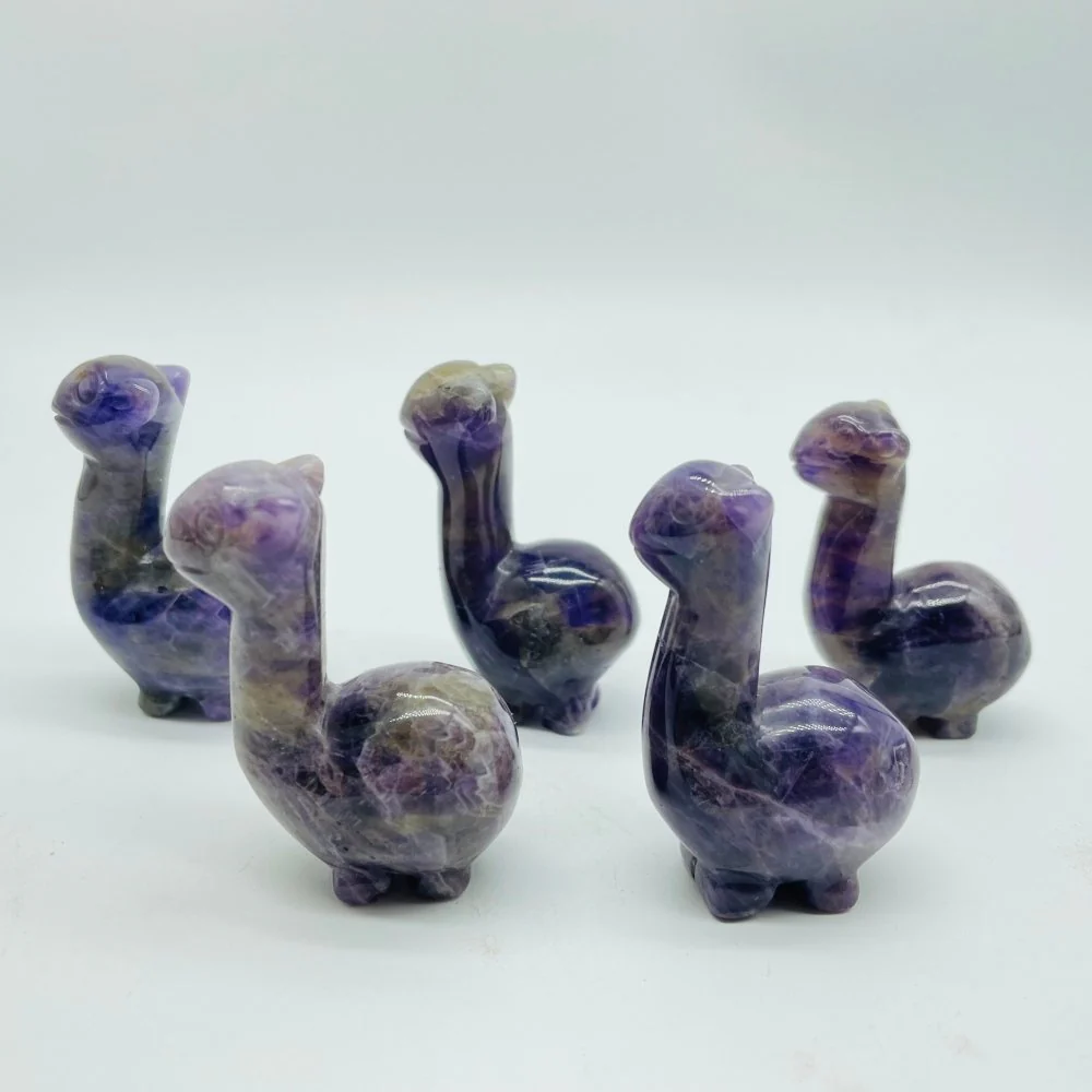 Chevron Amethyst Alpaca Carving Animal Wholesale - Image 2