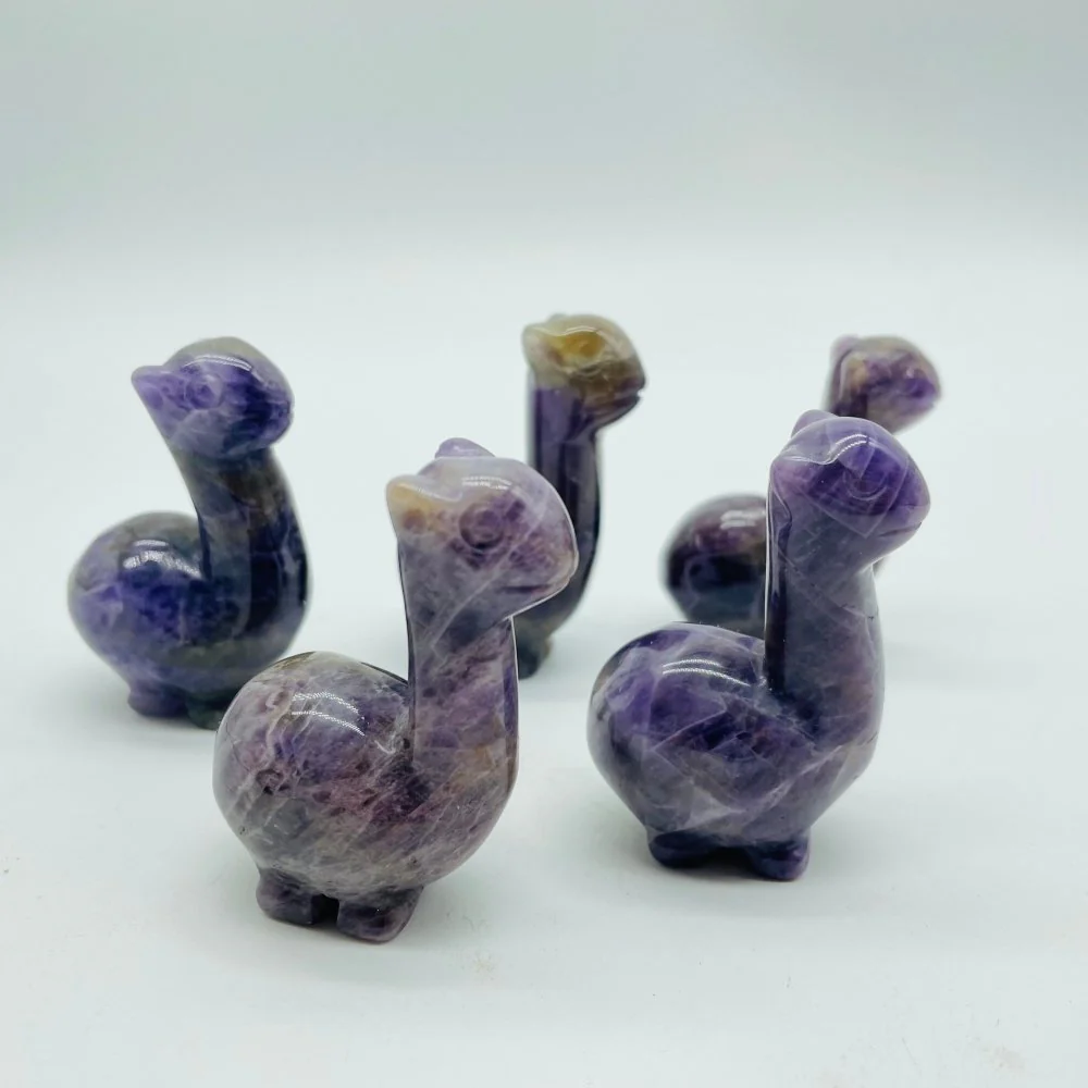 Chevron Amethyst Alpaca Carving Animal Wholesale - Image 3