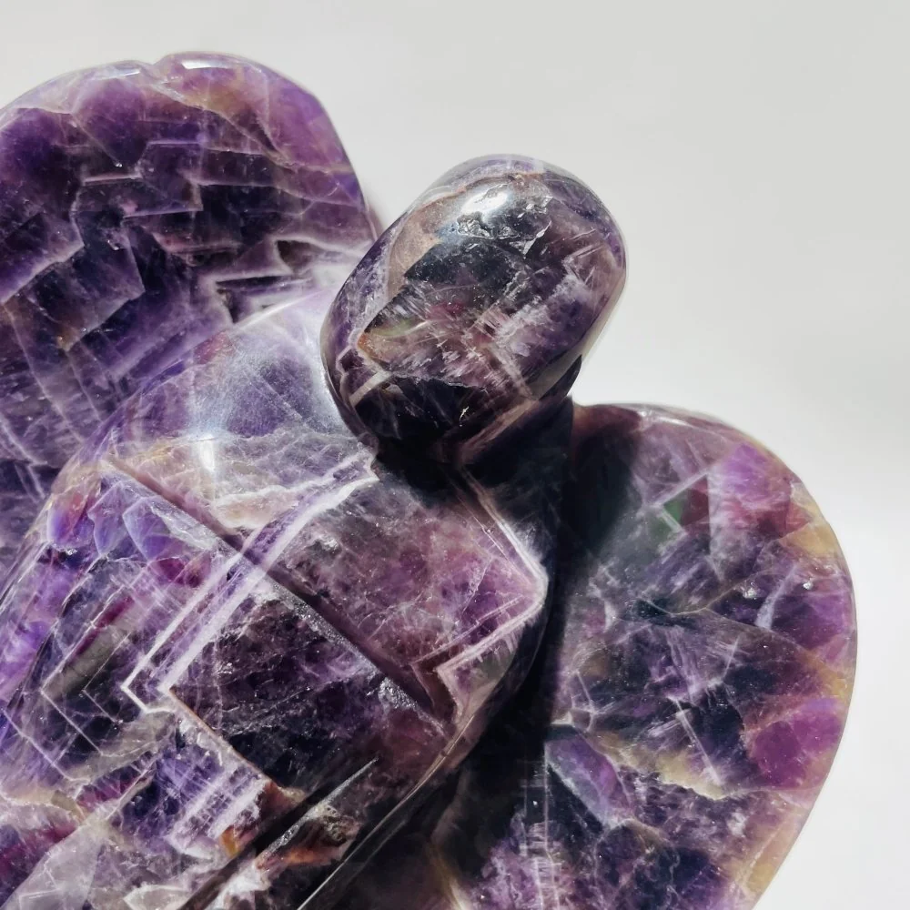 2 Pieces Large Chevron Amethyst Angel Carving(with natural crack) - Image 5