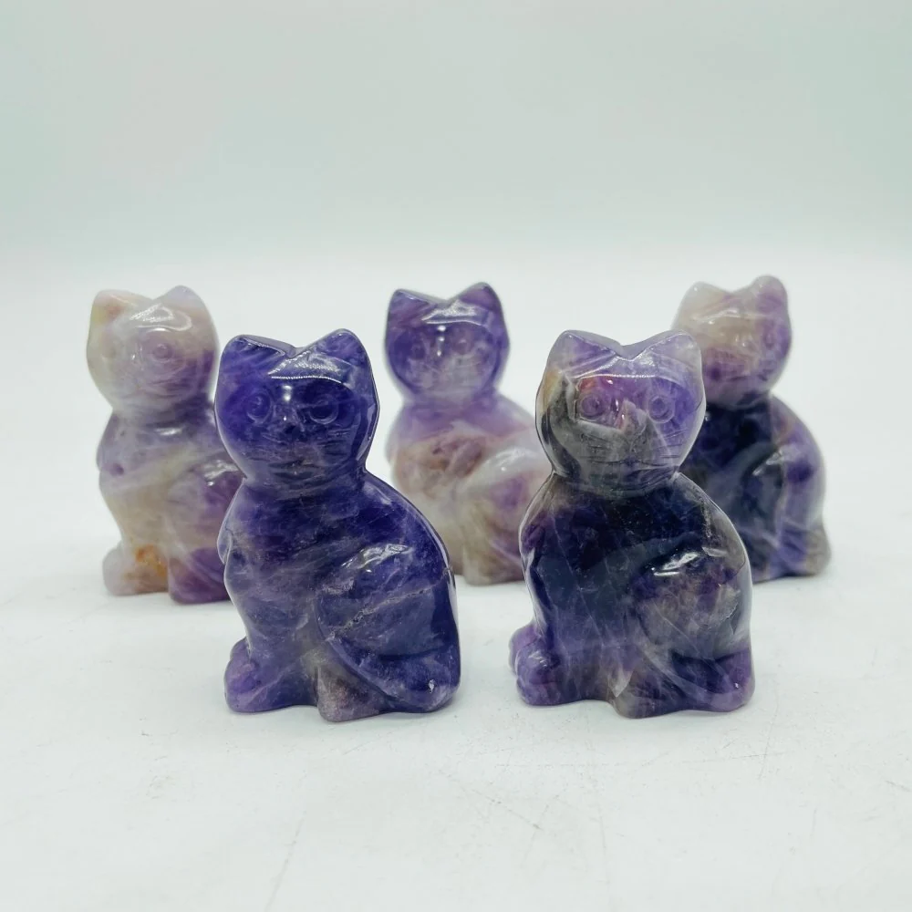 Chevron Amethyst Cat Carving Wholesale - Image 2