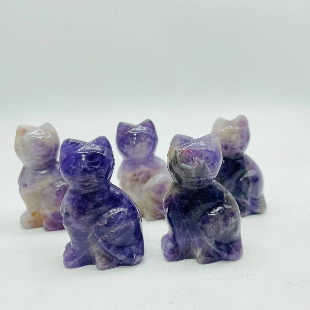 Chevron Amethyst Cat Carving Wholesale - Image 3