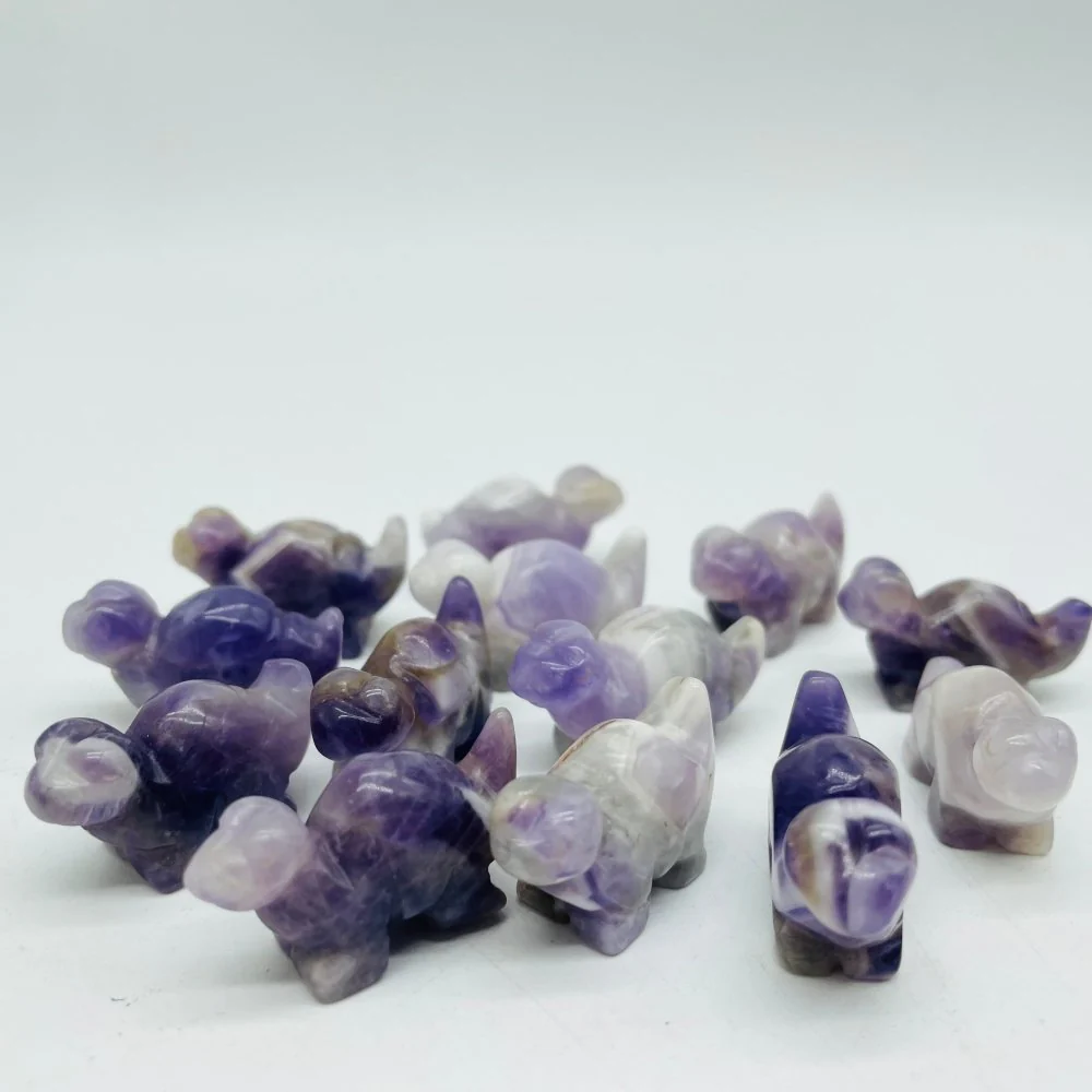 Mini Chevron Amethyst Dinosaur Carving Animals Wholesale - Image 2
