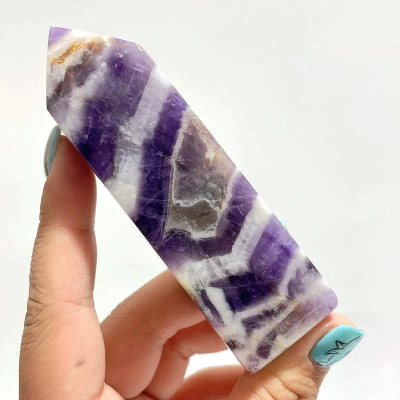 Chevron Amethyst Four-Sided Tower Point Wholesale - Image 4