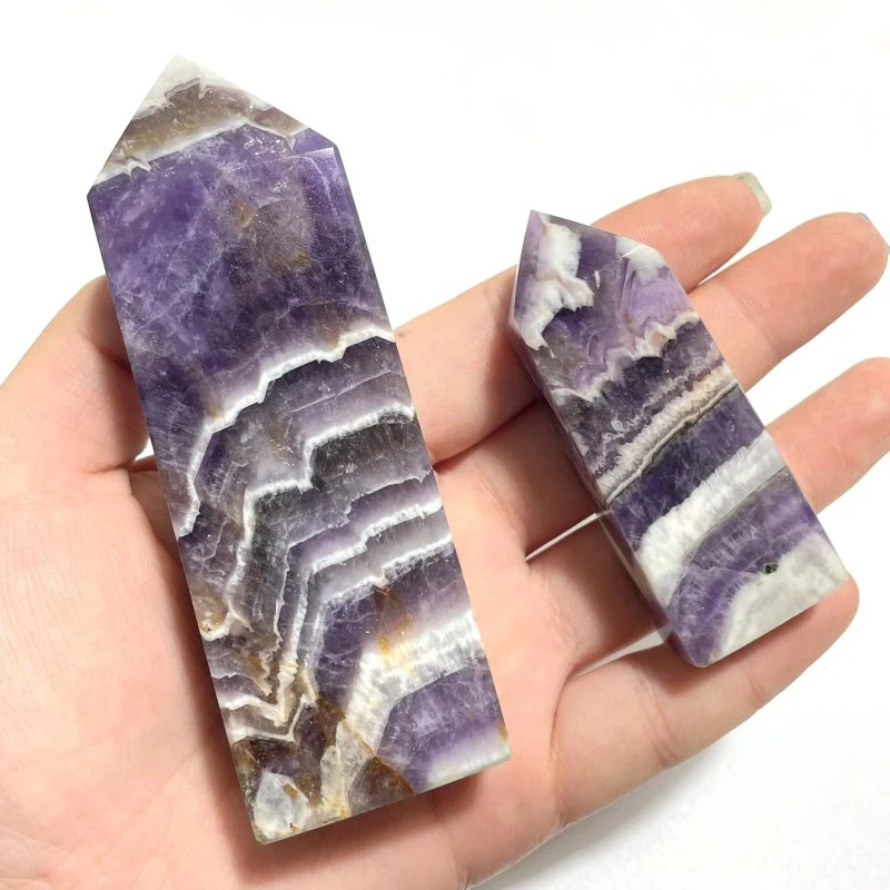 Chevron Amethyst Four-Sided Tower Point Wholesale - Image 6