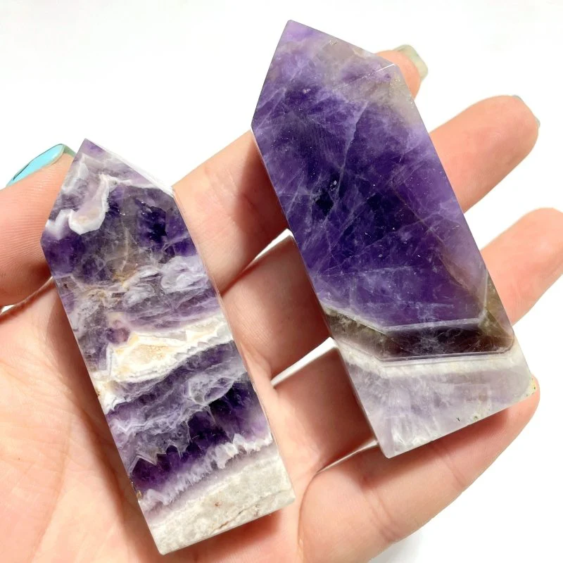 Chevron Amethyst Four-Sided Tower Point Wholesale - Image 7