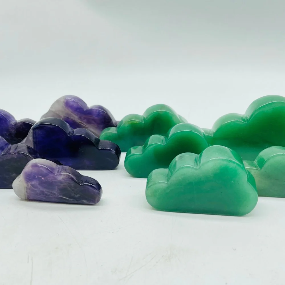 Chevron Amethyst & Green Aventurine Cloud Carving Wholesale - Image 2
