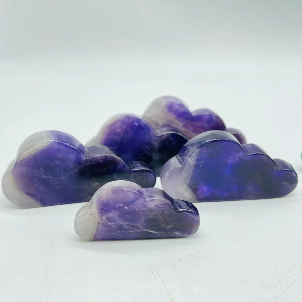 Chevron Amethyst & Green Aventurine Cloud Carving Wholesale - Image 4