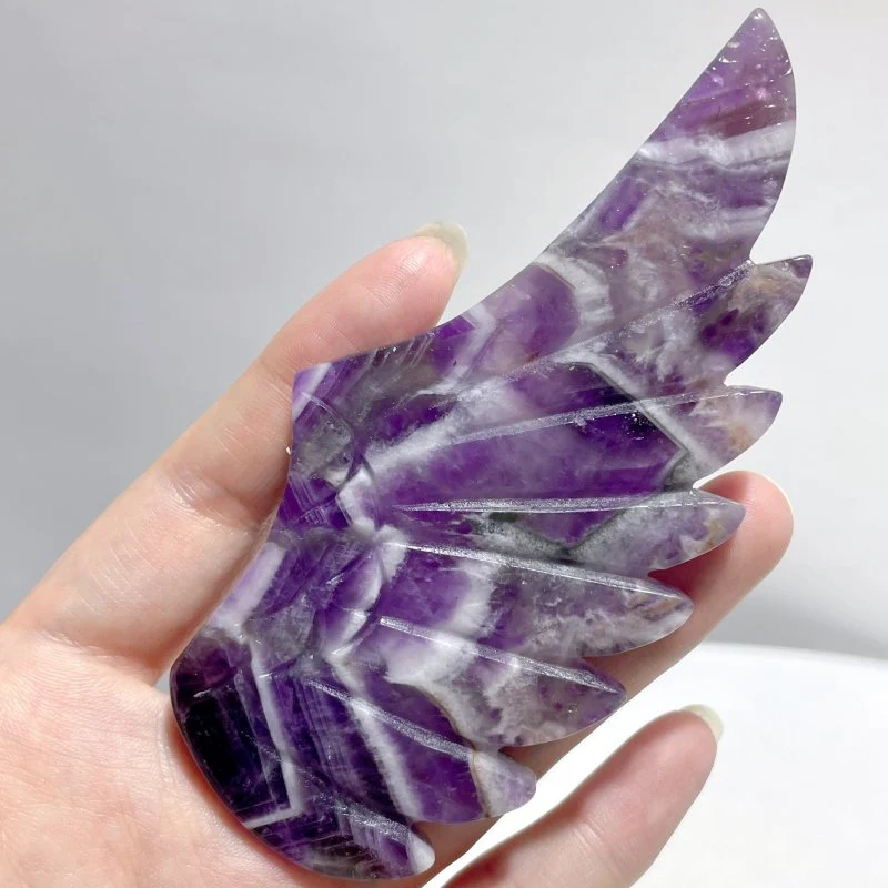 4 Pairs Chevron Amethyst Pegasus Wing Crystal Carving With Stand - Image 7