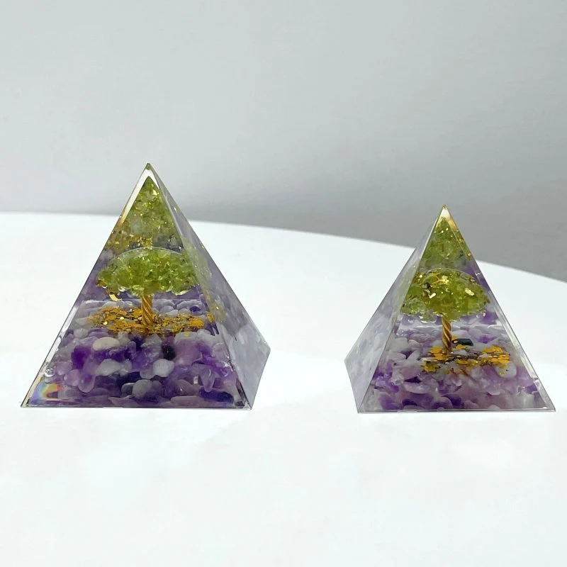 Chevron Amethyst Peridot Orgone Pyramid  Wholesale - Image 4