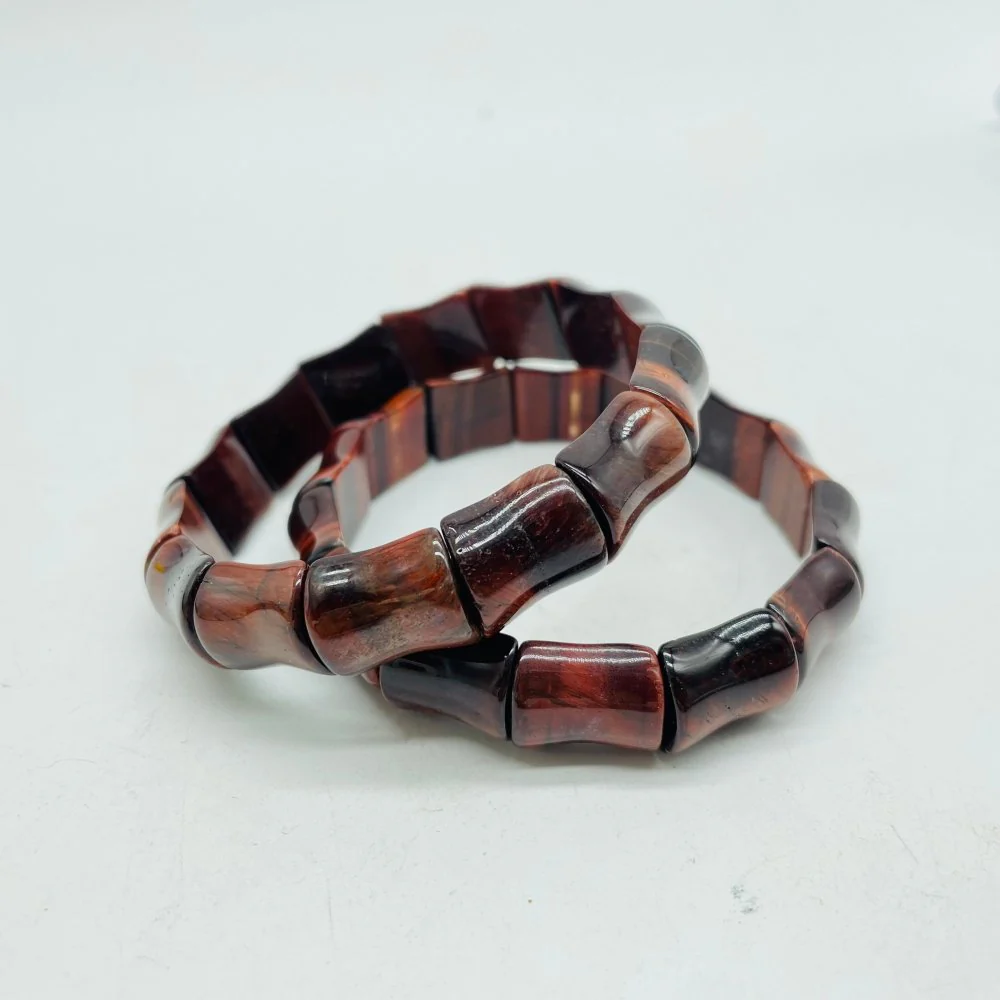 Chevron Amethyst & Red Tiger Eye Bracelet Crystal Wholesale - Image 4