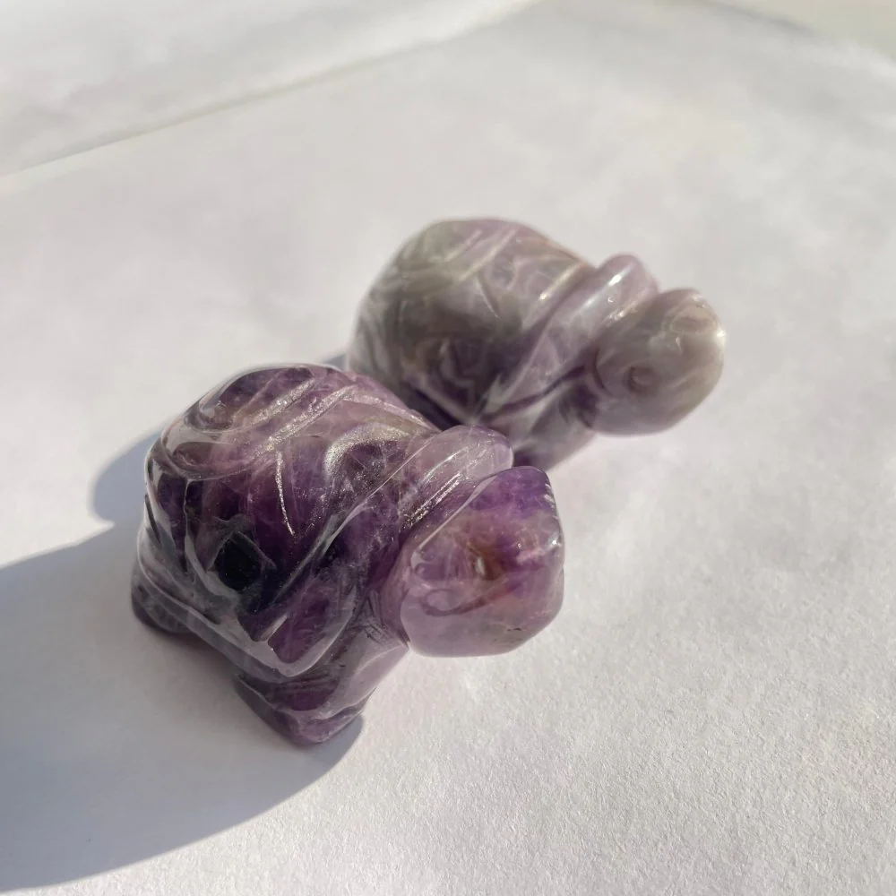 4 Types 2in Tortoise Turtle Chevron Amethyst&Rose Quartz Carving Wholesale - Image 3