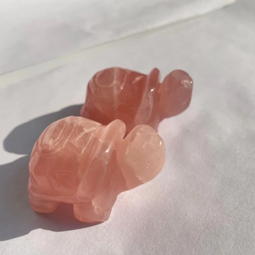 4 Types 2in Tortoise Turtle Chevron Amethyst&Rose Quartz Carving Wholesale - Image 4
