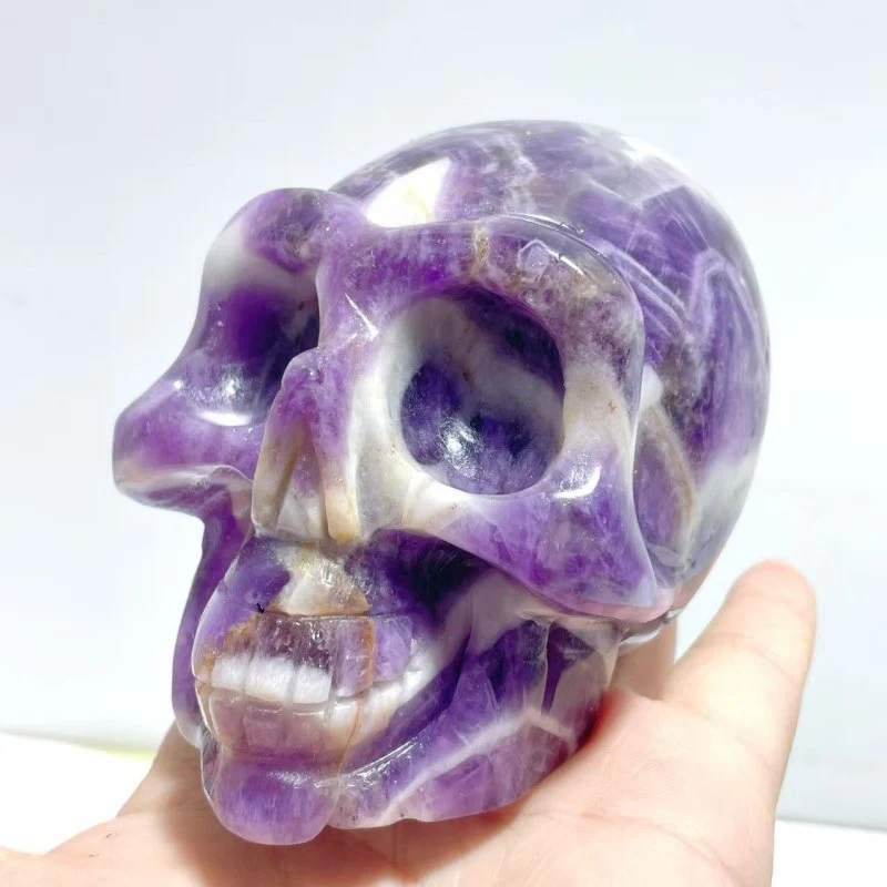 8 Pieces Chevron Amethyst Skull Carving - Image 3