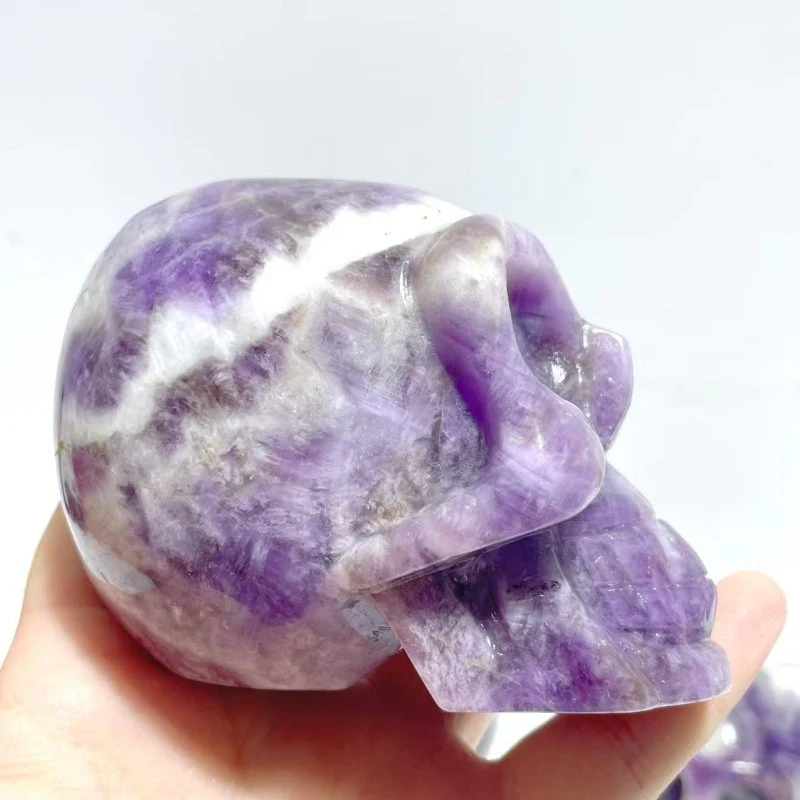 8 Pieces Chevron Amethyst Skull Carving - Image 5