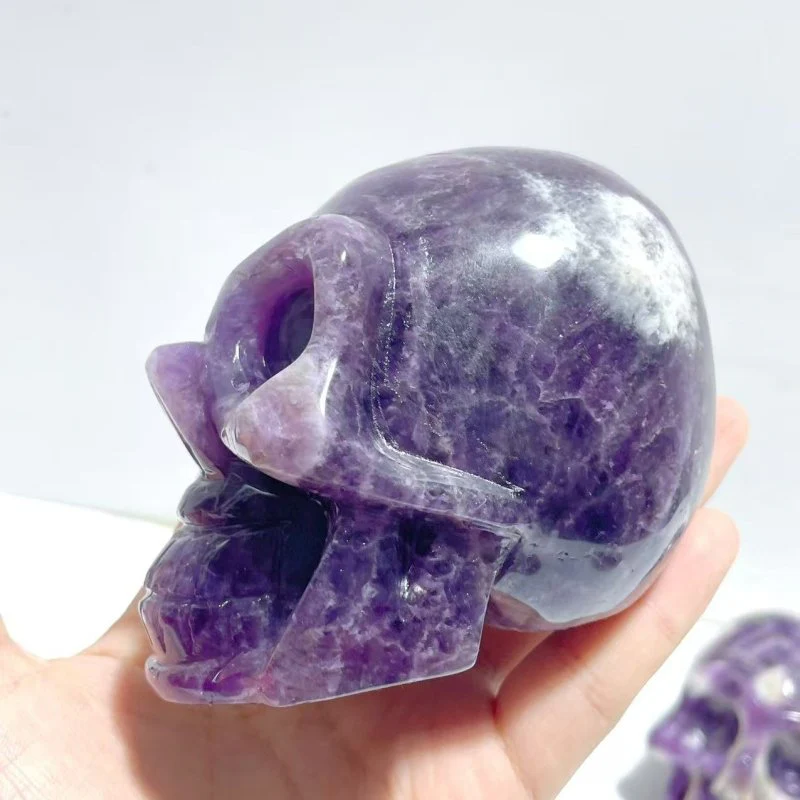 8 Pieces Chevron Amethyst Skull Carving - Image 6