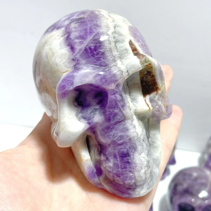 8 Pieces Chevron Amethyst Skull Carving - Image 8