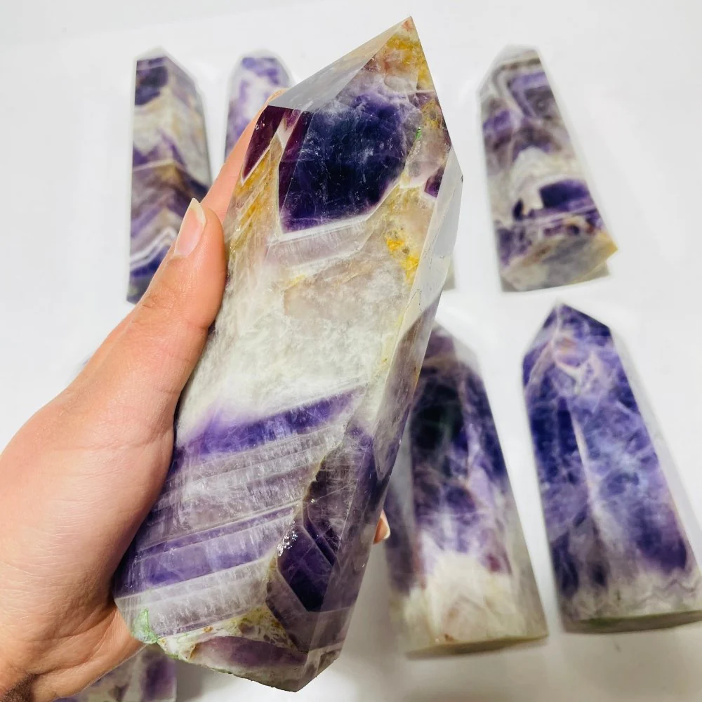 8 Pieces Large Chevron Amethyst Tower Points - Image 2