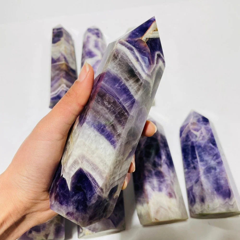 8 Pieces Large Chevron Amethyst Tower Points - Image 3
