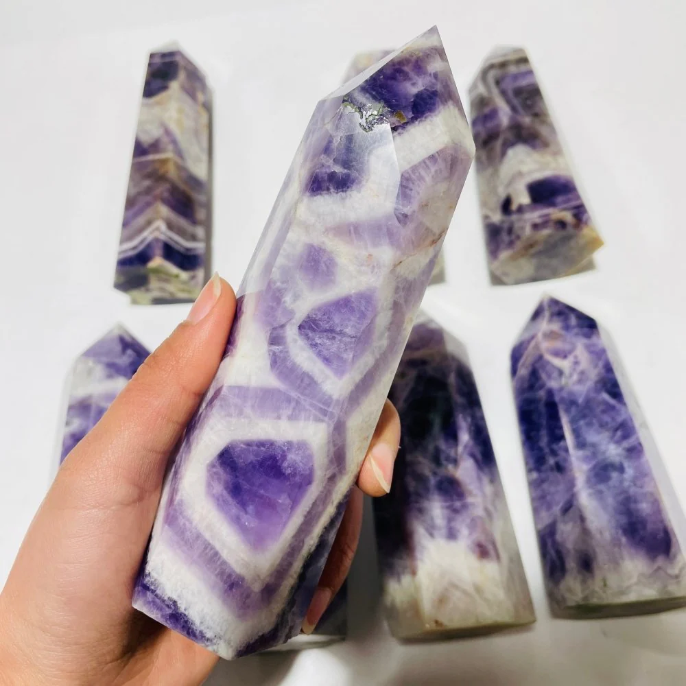 8 Pieces Large Chevron Amethyst Tower Points - Image 4