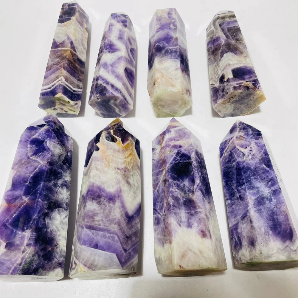 8 Pieces Large Chevron Amethyst Tower Points - Image 5