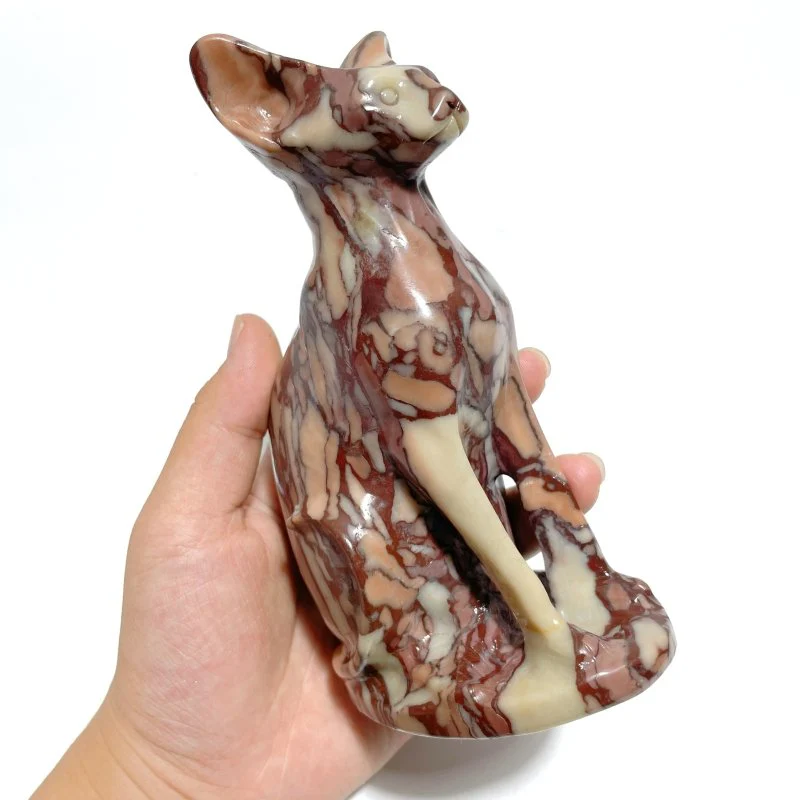 3 Pieces China Red Stone Cat Carving - Image 5