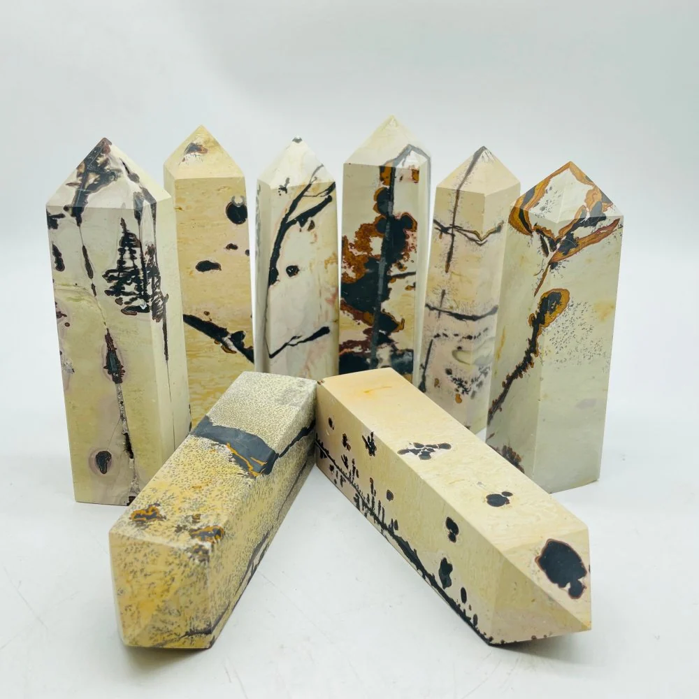Chinese Painting Stone Four-Sided Tower Point Wholesale