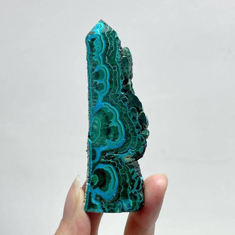 Chrysocolla Mixed Malachite Raw Side Point Tower Wholesale - Image 2
