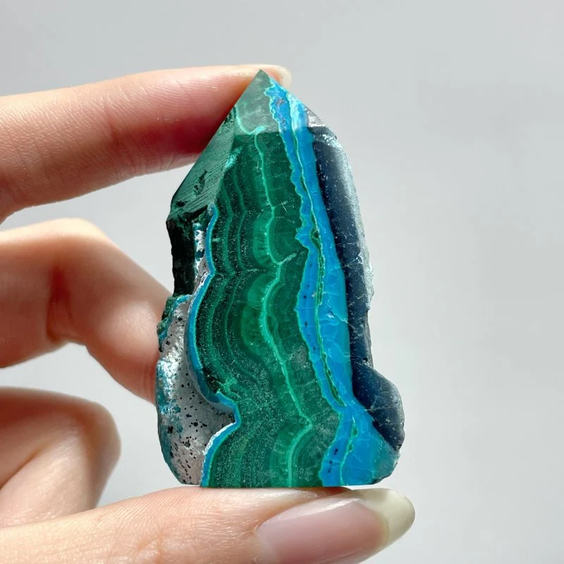 Chrysocolla Mixed Malachite Raw Side Point Tower Wholesale - Image 5