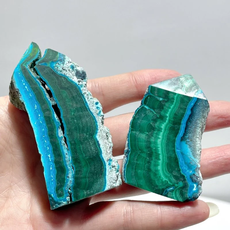 Chrysocolla Mixed Malachite Raw Side Point Tower Wholesale - Image 6