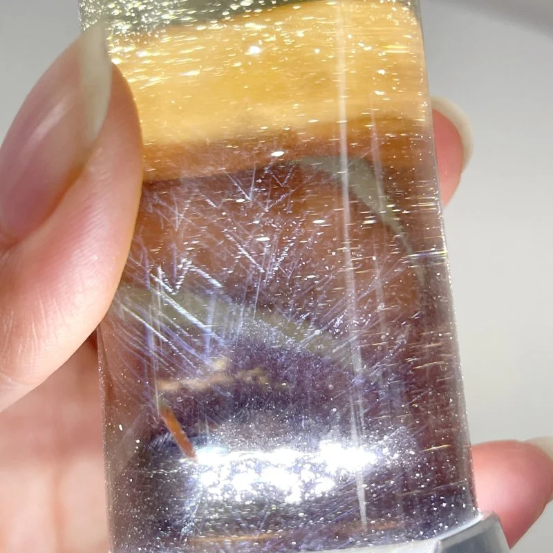 High Quality Blue Angel Feathers Citrine Cylinder - Image 3