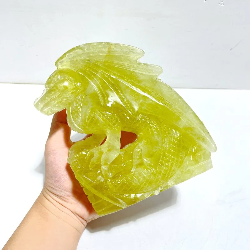 Citrine Flying Dragon Castle Carving - Image 5