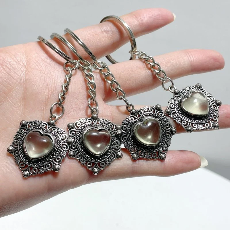 Light Yellow Citrine Heart Keychain Wholesale - Image 2