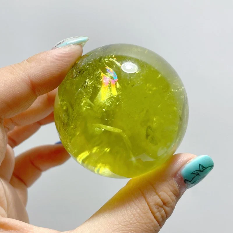15 Pieces High Quality Citrine Spheres with Rainbow - Image 4